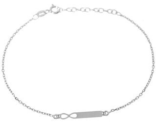 Bransoletka celebrytka znak nieskończoności z blaszką srebro pr. 925 CEL70