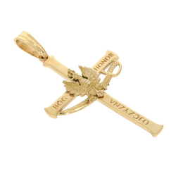 Złoty krzyżyk z Orłem krzyż Bóg Honor Ojczyzna złoto pr. 585 ZK091