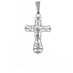 Krzyżyk srebrny z wizerunkiem Jezusa MO064