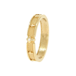 Różaniec złoty na palec obrączka różańcowa dziesiątek cyrkonia złoto pr. 585 ZRP02