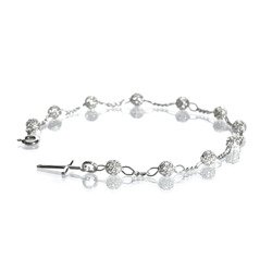 Różaniec srebrny - bransoletka na rękę, dziesiątka, ażurowy, 3,0-3,4 g, rodowane srebro pr. 925 BRP17