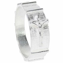 Różaniec srebrny obrączka na palec zwężany, rozmiary 12-29  Srebro pr. 925 RPM03