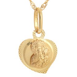 Złoty medalik pr. 585 M.B. Częstochowska serce  ZM030