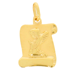 Złoty medalik pr. 585 Aniołek papirus błyszczący ZM104
