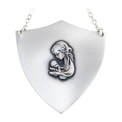 Ryngraf na chrzest srebrny 925 Matka Boska z Dzieciątkiem R27