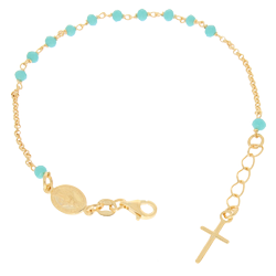 Różaniec srebrny pozłacany - bransoletka różańcowa na rękę, dziesiątka, 2,8-3,4 g, srebro pr. 925 BRS51