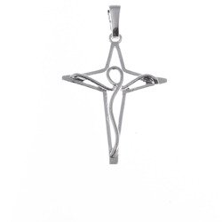 Medalik srebrny - Krzyżyk z wizerunkiem Jezusa  MO067