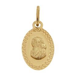 Złoty medalik pr. 585  Matka Boska Częstochowska owal ZM136