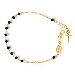 Różaniec srebrny pozłacany - bransoletka różańcowa na rękę, dziesiątek, 2,4-3,1 g, srebro pr. 925 BRS50