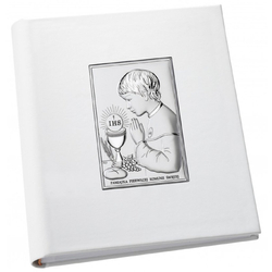 Album z obrazkiem srebrnym Pamiątka I Komunii dla chłopca DS07/04/2O
