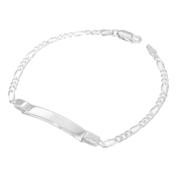 Bransoletka srebrna pr. 925 bransoleta męska z blaszką FIGARO 3,1 mm SBBF03