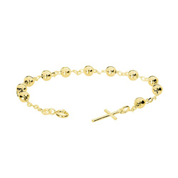 Różaniec srebrny - bransoletka różańcowa na rękę, dziesiątek, 4,0-4,4 g, pozłacane srebro pr. 925 BRP16