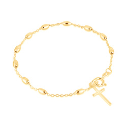 Różaniec srebrny pozłacany - bransoletka różańcowa na rękę, dziesiątka 3,0 mm, ok. 2,7 g srebro pr. 925 BRP41