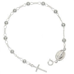 Różaniec na nadgarstek srebrny - bransoletka na rękę, dziesiątka, 3,4-4,1 g, srebro pr. 925 BRP28