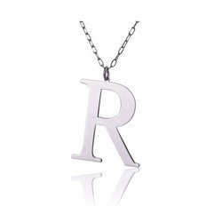 Naszyjnik celebrytka literka R 3,0 cm srebro rodowane pr 925 CELR3CM