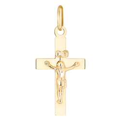 Złoty krzyżyk pr. 585 z wizerunkiem Pana Jezusa ZK076