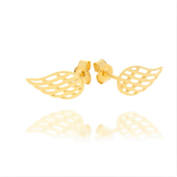 Złote kolczyki pr. 333  skrzydła anioła sztyft ZD001