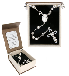 Zestaw różaniec srebrny - 5 dziesiątek 14,7g, 6mm srebro pr. 925 RC021/BA-6/A21