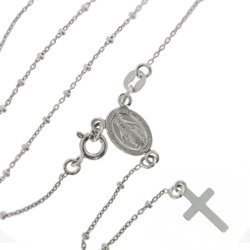 Różaniec srebrny - 5 dziesiątek z zapięciem rodowany 3,8-4,2 g, srebro pr. 925 RC014