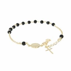 Różaniec srebrny - bransoletka na rękę dziesiątka onyks 3,6-4,2 g, pozłacana srebro pr. 925 BRS25