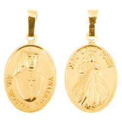 Złoty medalik pr.585 - Św. Siostra Faustyna Jezu Ufam Tobie ZM311