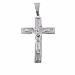 Krzyż srebrny z wizerunkiem Jezusa MO111
