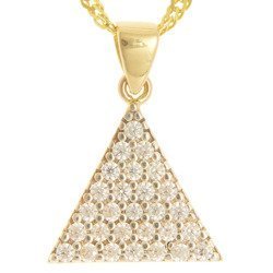 Złota przywieszka pr. 585 trójkąt cyrkonie ZP043