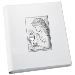 Album z obrazkiem srebrnym Pamiątka I Komunii dla dziewczynki DS07/04/2A