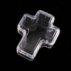 PUDEŁKO plastikowe krzyżyk przezroczyste PKR1