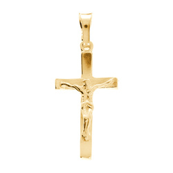 Złoty krzyżyk pr. 585 - Krzyż z wizerunkiem Jezusa ZK303