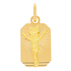 Złoty krzyżyk pr. 585 Chrystus ukrzyżowany prostokąt ZK010