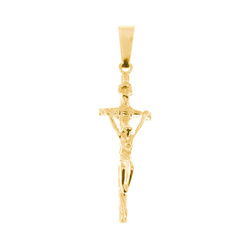 Złoty krzyżyk pr. 585 - Krzyżyk papieski z wizerunkiem Jezusa ZK306