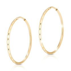 Złote kolczyki pr. 585 diamentowane koła kółka średnica 35 mm ZA106