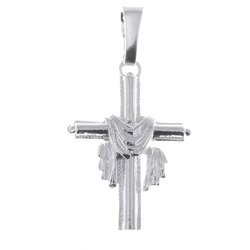 Krzyżyk srebrny z całunem MO036