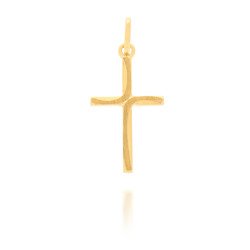 Złoty krzyżyk pr. 585 Krzyżyk płaski łuki ZK004