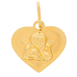 Złoty medalik pr. 585 Aniołek serce ZM105