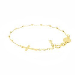 Różaniec srebrny - bransoletka różańcowa na rękę, dziesiątek, pozłacany 2,5-2,9 g, srebro pr. 925 BRS35