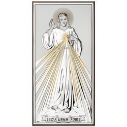 Obrazek srebrny Jezus Miłosierny DS26ORO