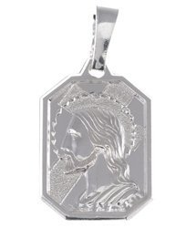 Medalik srebrny - Jezus w koronie cierniowej MM074