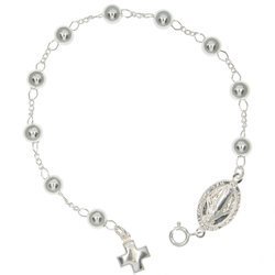 Różaniec srebrny - bransoletka na rękę, dziesiątka, 4,7-5,6 g, srebro pr. 925 BRP29