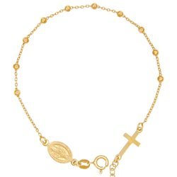 Różaniec srebrny pozłacany - bransoletka na rękę, dziesiątka diamentowany 2,8-3,5 g, srebro pr. 925 BRS15