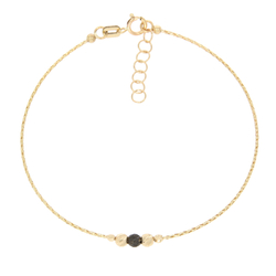 Złota bransoletka damska z kolorowymi kuleczkami złoto pr.585 ZBK010