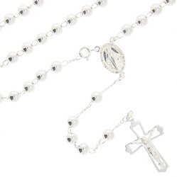 Różaniec srebrny - 5 dziesiątek 14,7g, 6mm srebro pr. 925 RC021