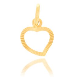 Złota przywieszka pr. 585 Serce małe serduszko kontur promienie ZZ026
