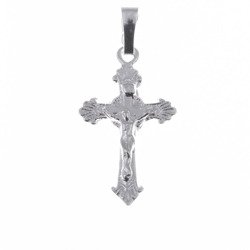 Krzyżyk na szyję srebrny z wizerunkiem Jezusa MO058