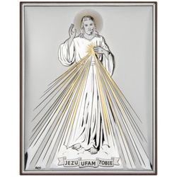 Obrazek srebrny Jezus Miłosierny DS34O