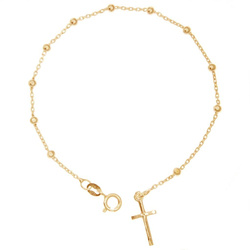 Różaniec srebrny pozłacany - bransoletka różańcowa na rękę, dziesiątka diamentowana, 3,0 mm, 2,0-2,7 g, srebro pr. 925 BRP32