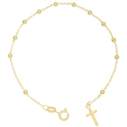 Różaniec srebrny - bransoletka różańcowa na rękę, dziesiątka 2,5 mm diamentowana, ok. 1,9 g pozłacane srebro pr. 925 BRP36