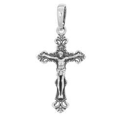 Krzyżyk srebrny z wizerunkiem Pana Jezusa ozdobny srebro pr. 925 SK004
