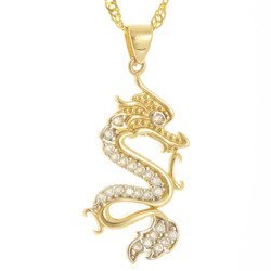 Złota przywieszka pr. 585 smok cyrkonie ZP053